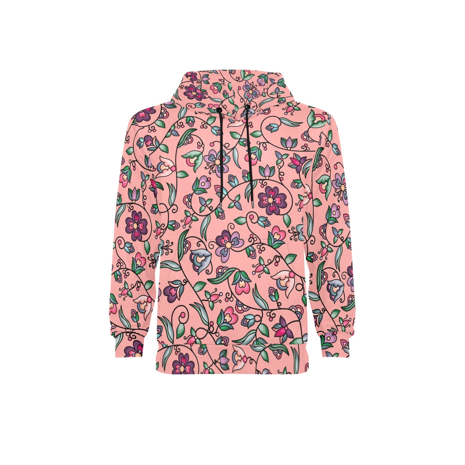 Amber Evening Garland Peach Men's Long Sleeve Fleece Hoodie