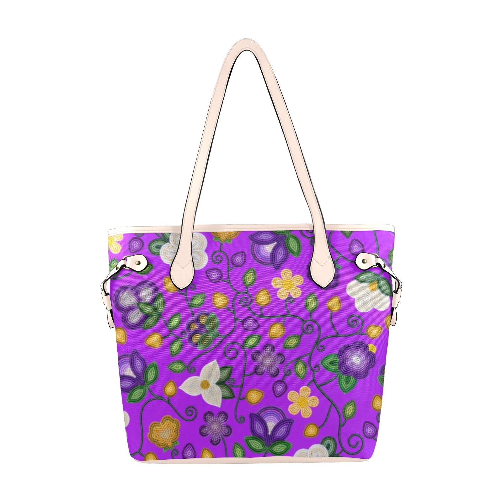 Midnight Moss Bloom Purple Clover Canvas Tote Bag