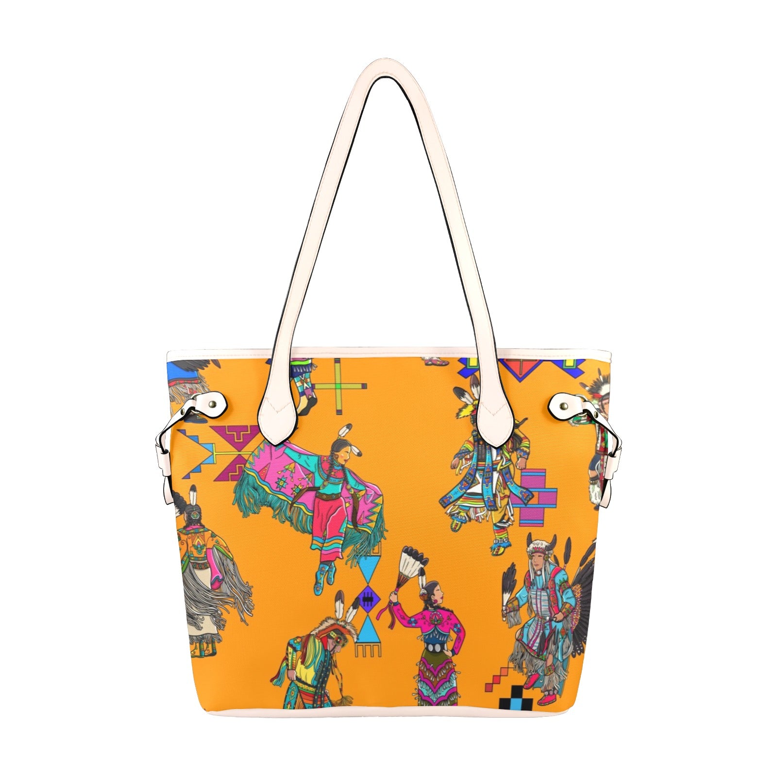 Grand Entry Dancers Orange Clover Canvas Tote Bag