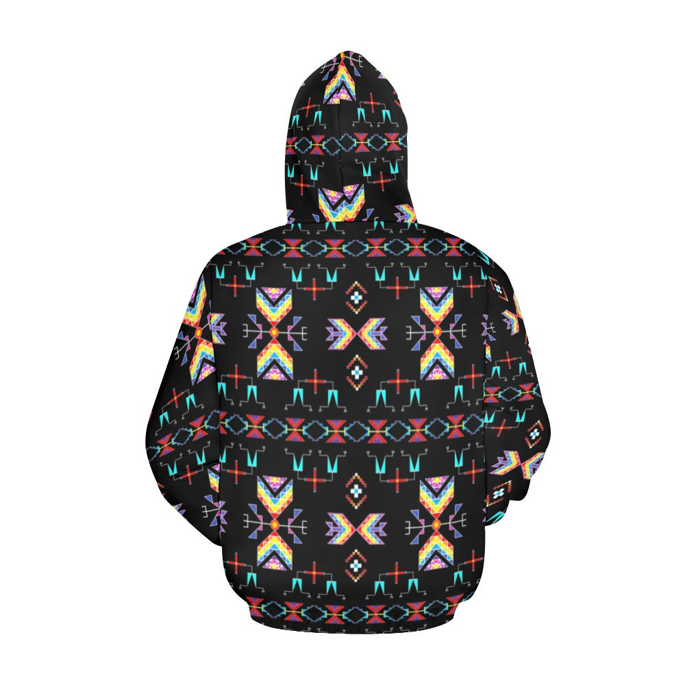 Rainy Chief Rainbow Black Hoodie for Men (USA Size)