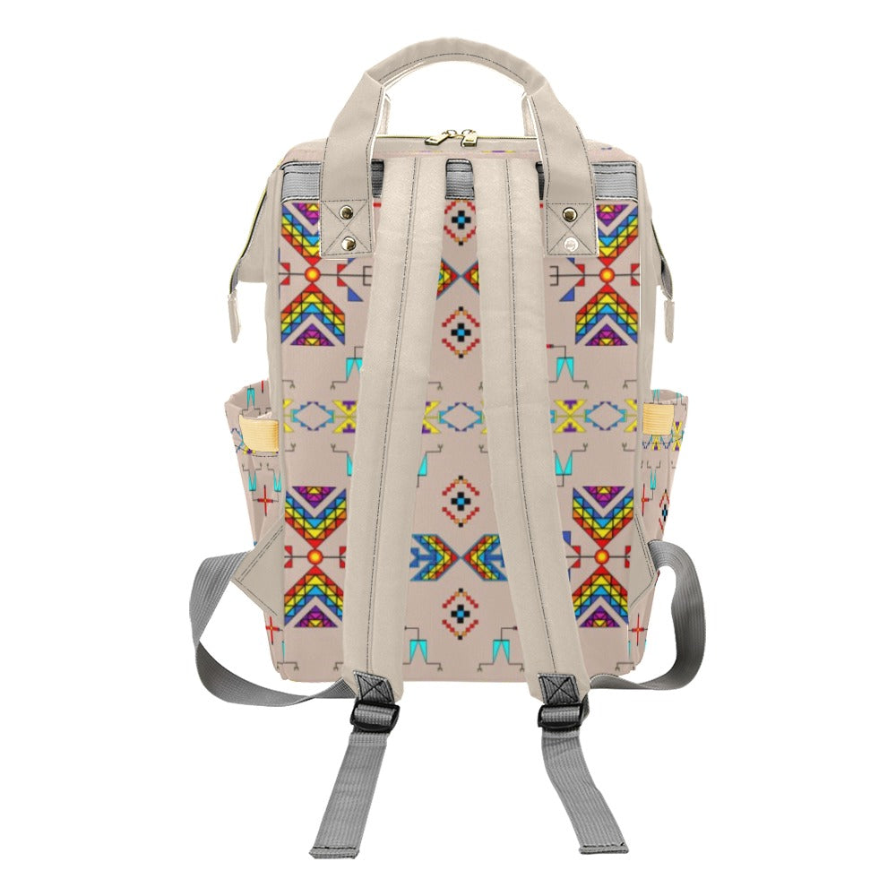 Rainy Chief Rainbow Taupe Multi-Function Diaper Backpack/Diaper Bag