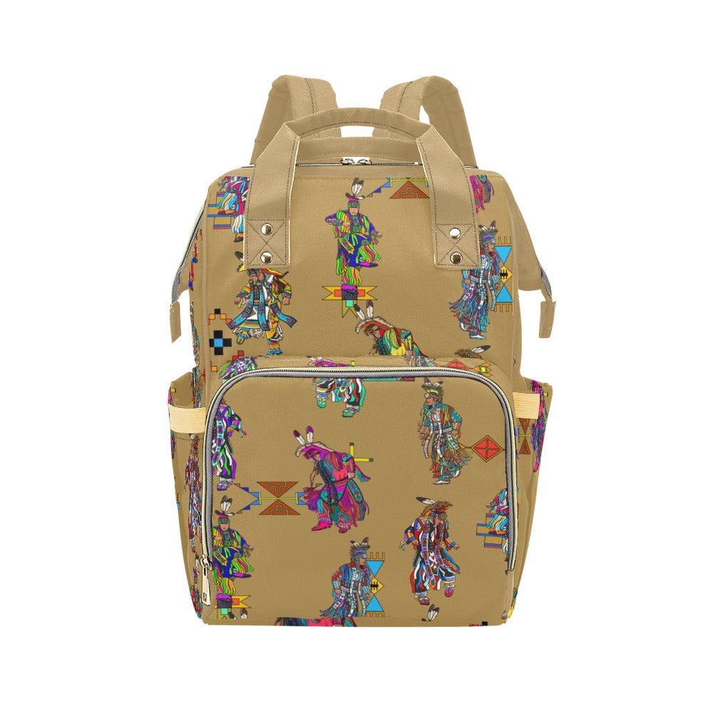 Men's Grass Dancers Earth Multi-Function Diaper Backpack/Diaper Bag
