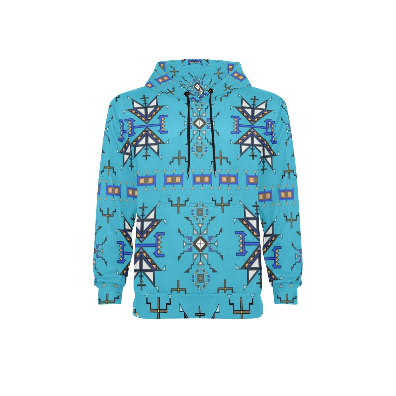 Eagle Strike Blue Men's Long Sleeve Fleece Hoodie