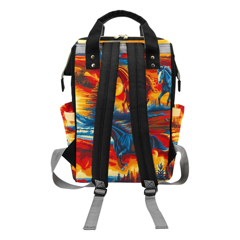 Wilds Horses 2 Multi-Function Diaper Backpack/Diaper Bag