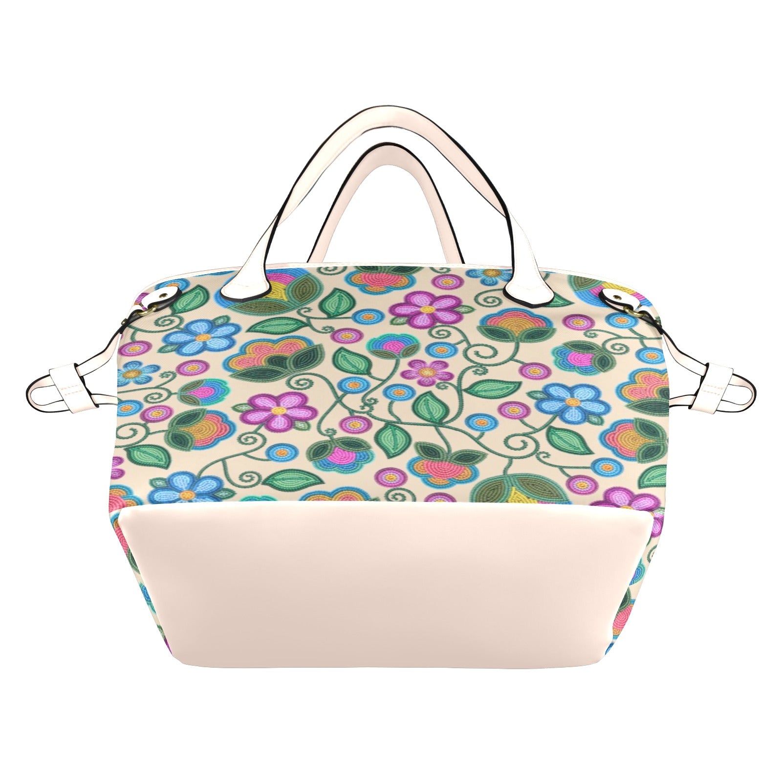 Turquoise Sunbeam Cream Clover Canvas Tote Bag