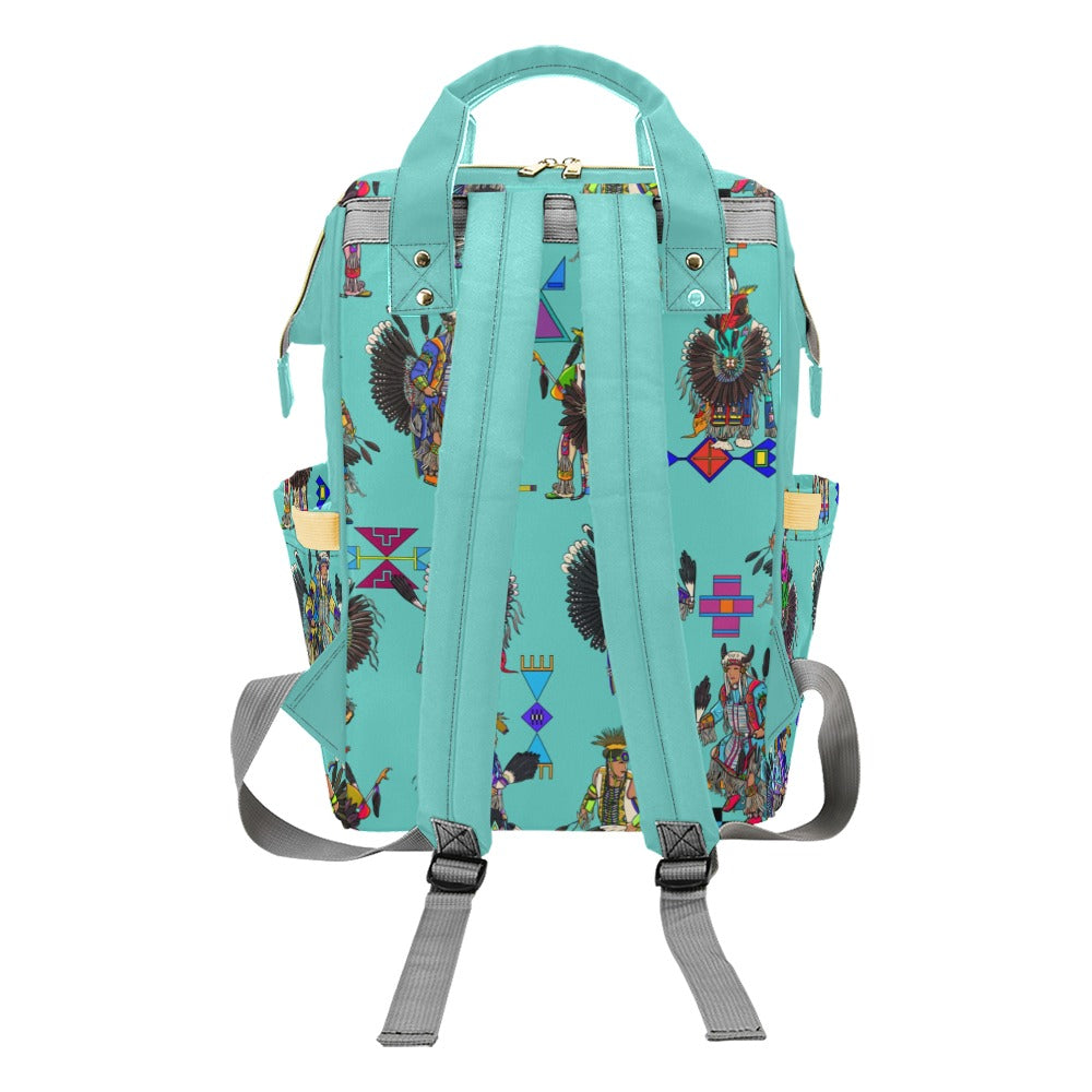 Men's Tradish Dancers Eggshell Blue Multi-Function Diaper Backpack/Diaper Bag