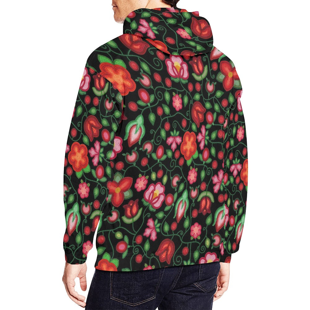 Rose Reverie Black Hoodie for Men (USA Size)