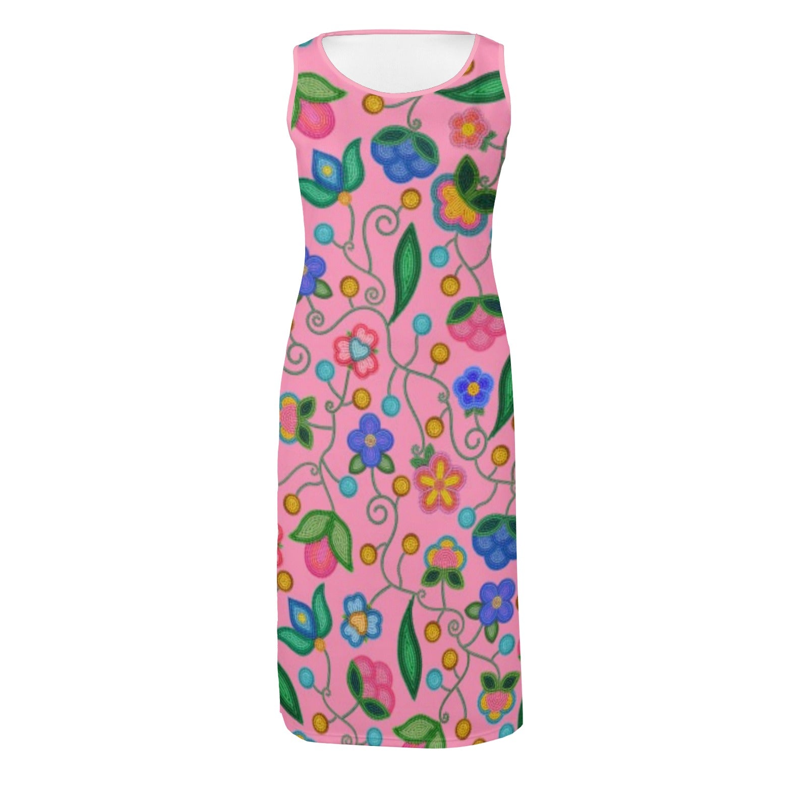 Skyberry Serenade Pink Phaedra Sleeveless Open Fork Long Dress