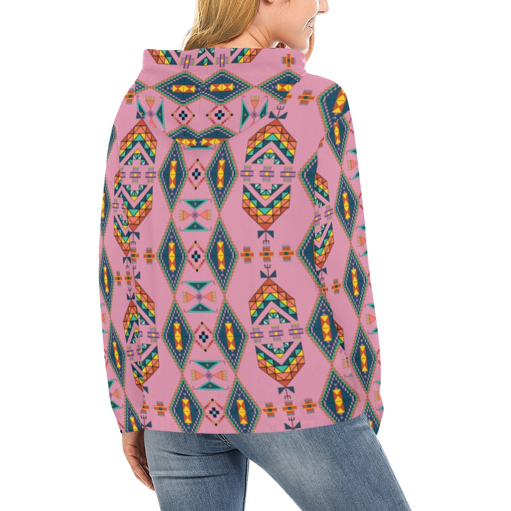 Travois Tipi Dusky Sunset Hoodie for Women (USA Size)