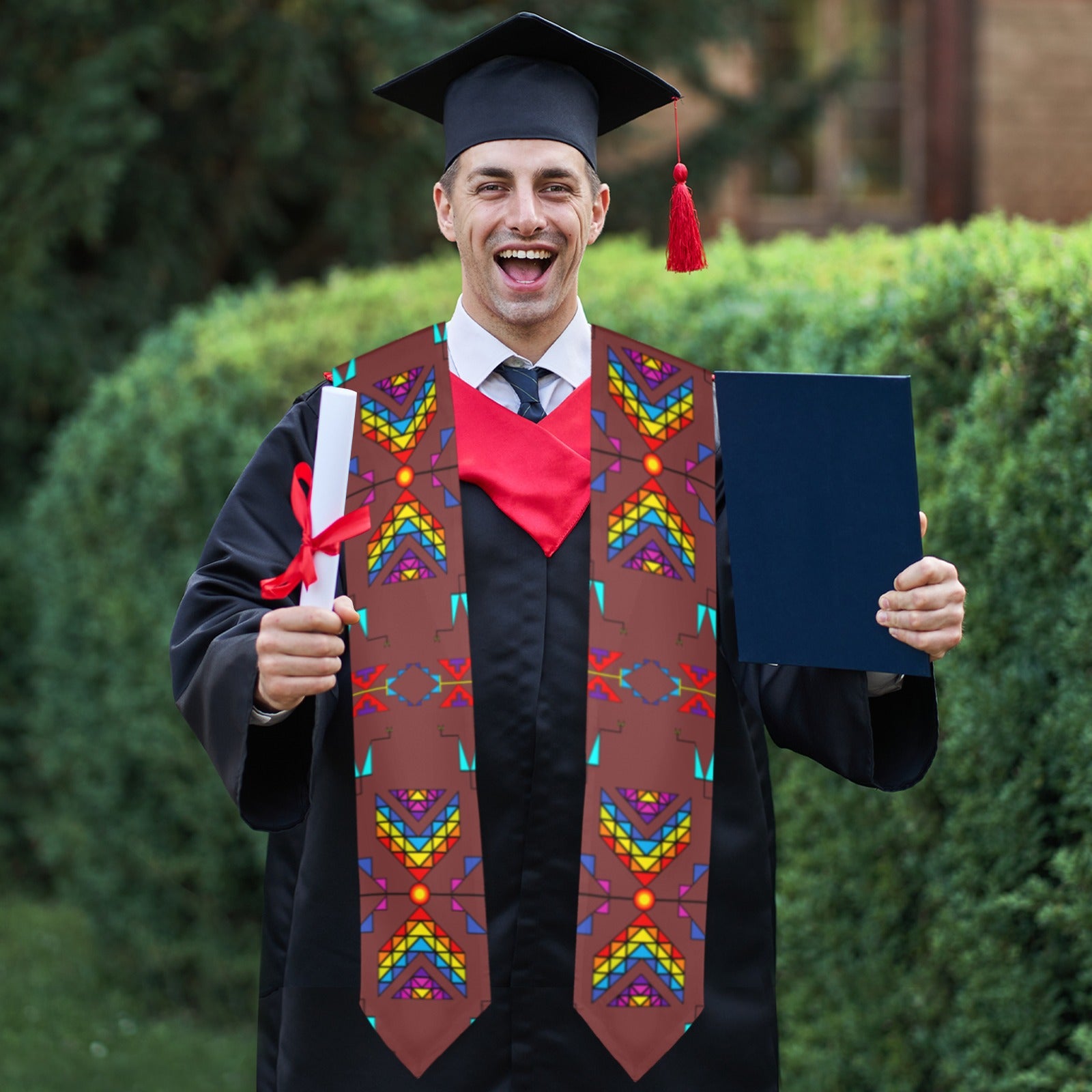 Rainy Chief Rainbow Earth Clay Graduation Stole