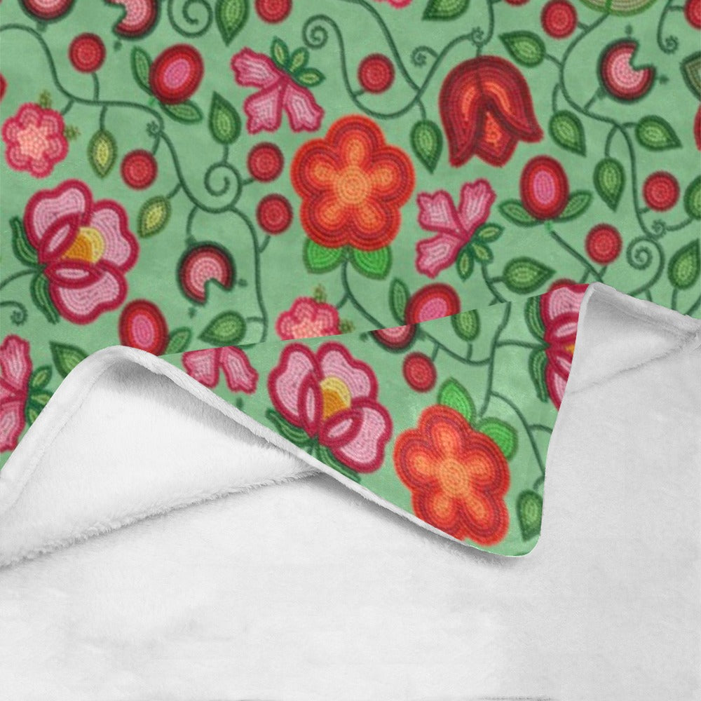 Rose Reverie Green Ultra-Soft Micro Fleece Blanket 40"x50"