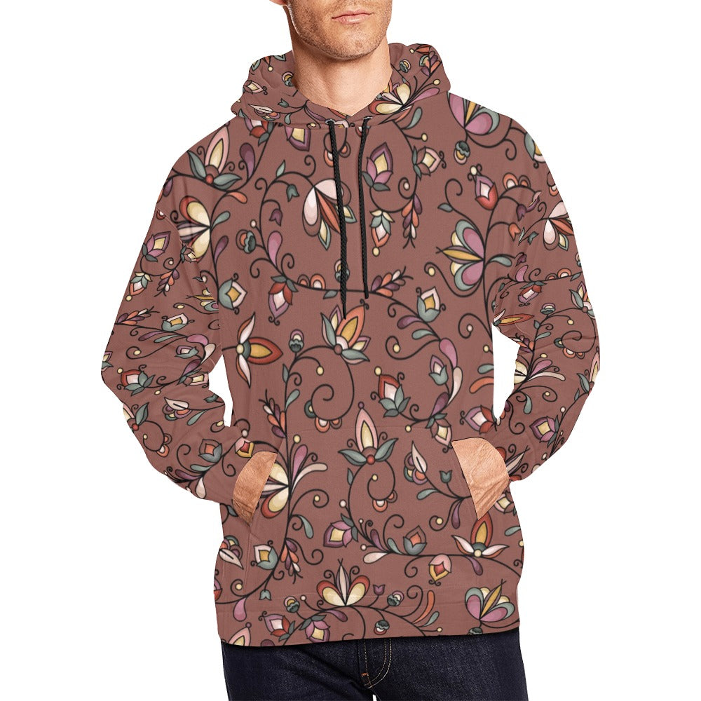 Burnt Sky Petals Brown Hoodie for Men (USA Size)