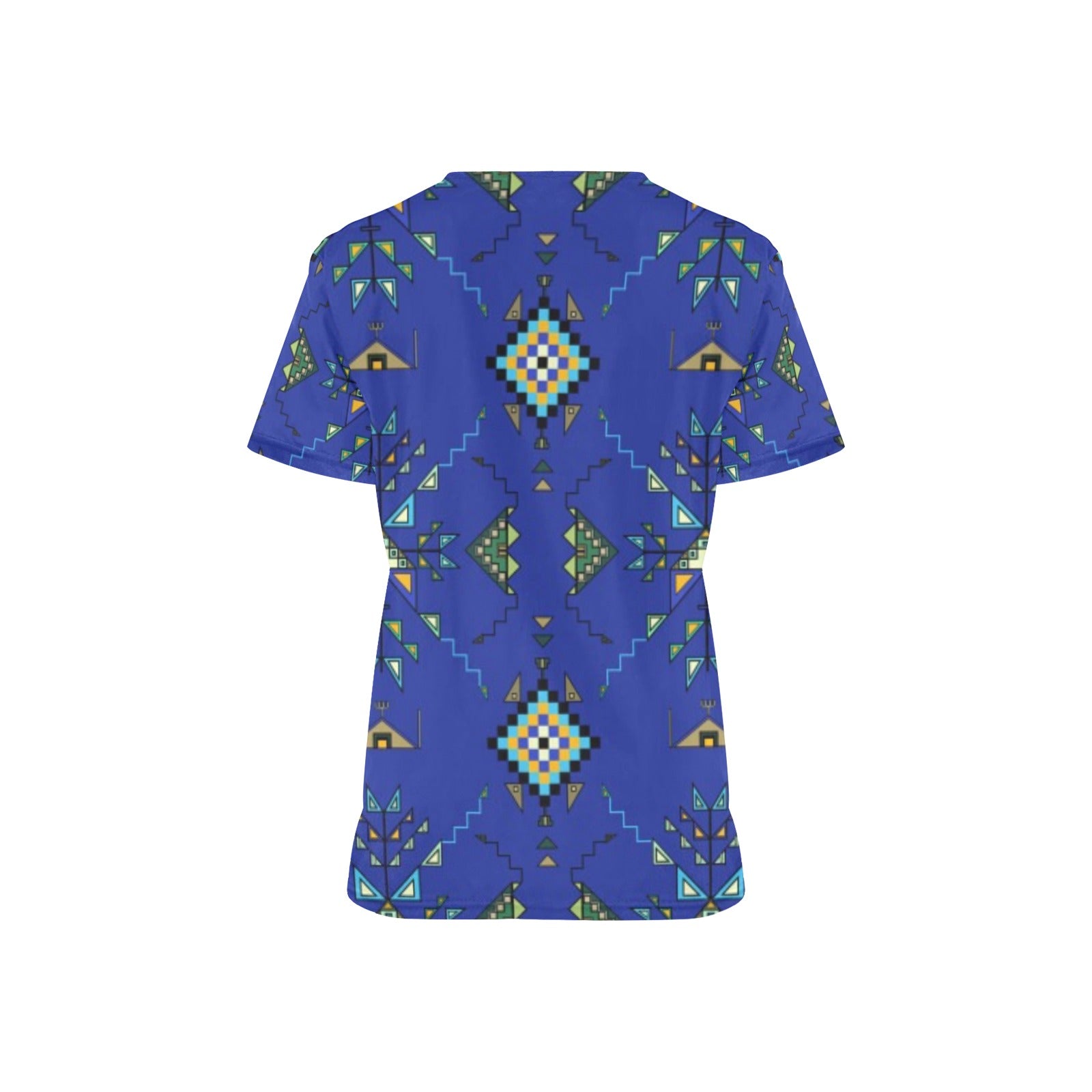 Bear Shield Dark Blue Scrub Top