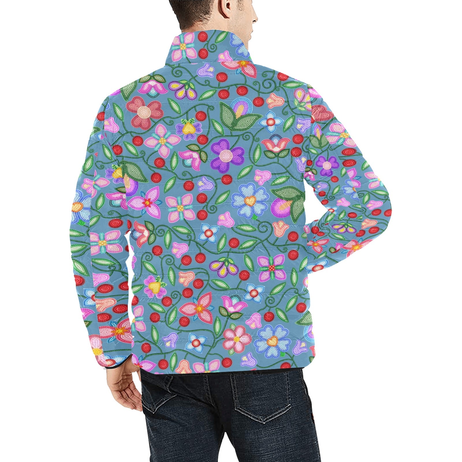 Petal Harmony River Men's Padded Jacket