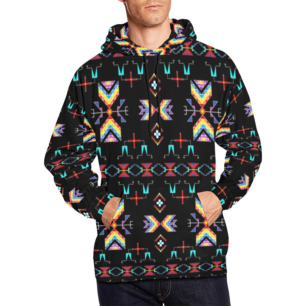 Rainy Chief Rainbow Black Hoodie for Men (USA Size)
