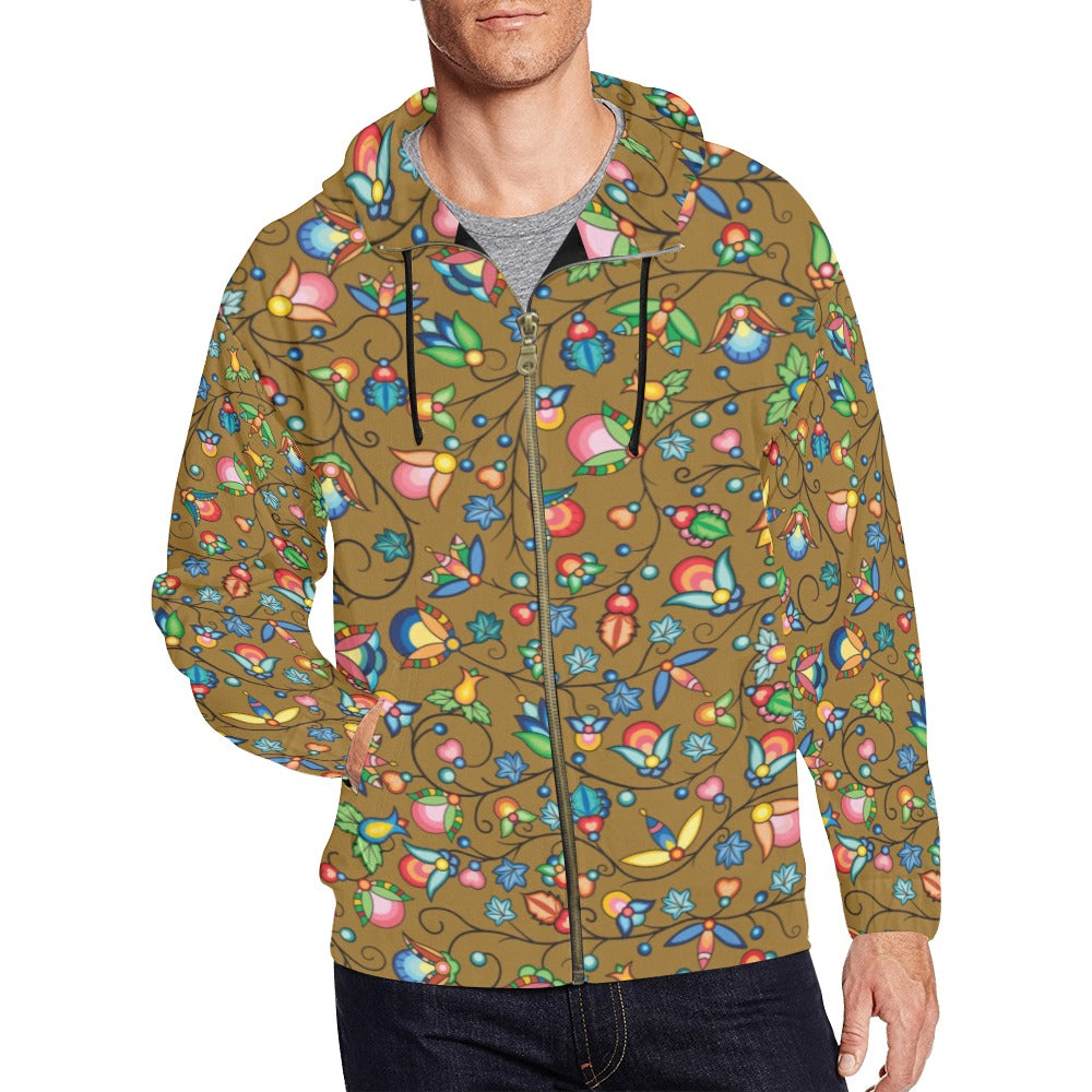 Prairie Plains Spirit Fall Leaves Men's Zipper Hoodie