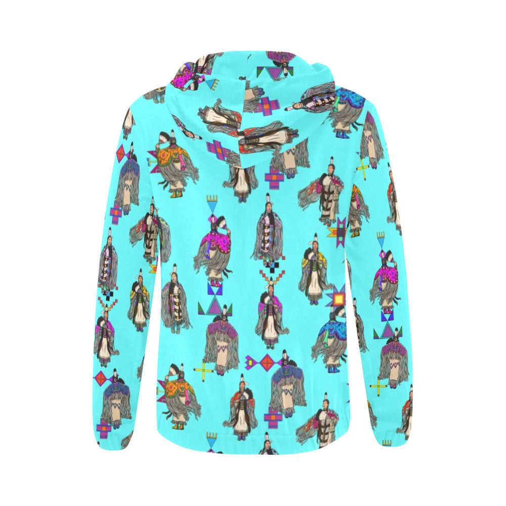 Women's Tradish Dancers Turquoise Full Zip Hoodie for Women