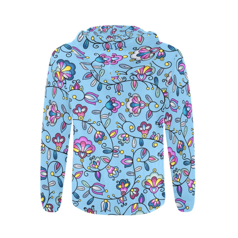 Autumn Bundle Blessing Blue Men's Zipper Hoodie