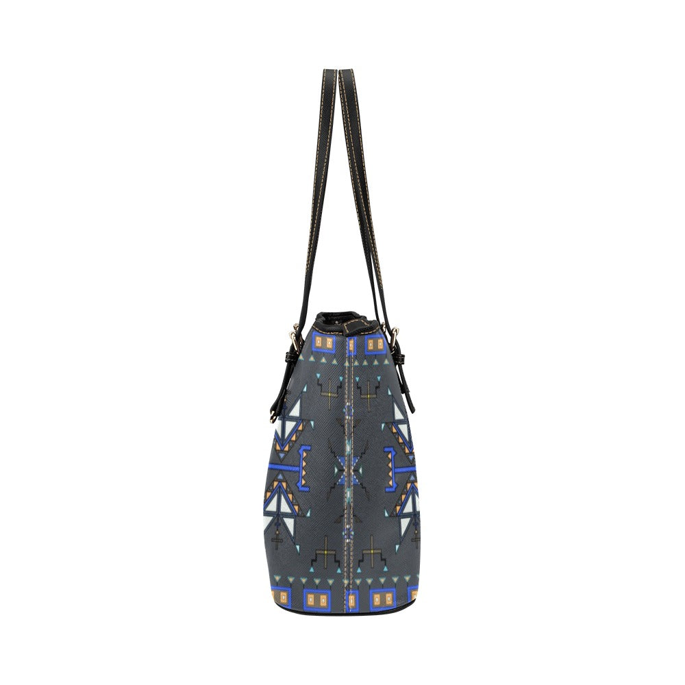 Eagle Strike Gray Leather Tote Bag/Large