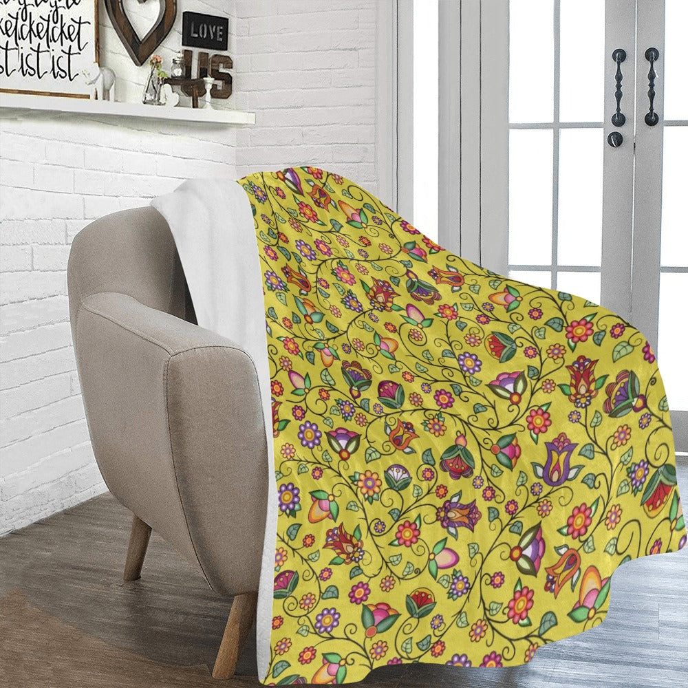 Heartbeat Petals Yellow Ultra-Soft Micro Fleece Blanket 60"x80"