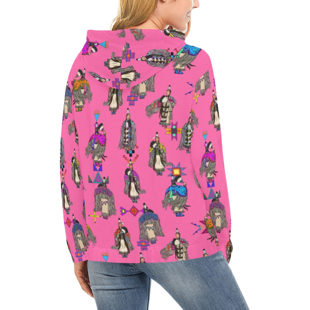 Women's Tradish Dancers Pink Hoodie for Women (USA Size)