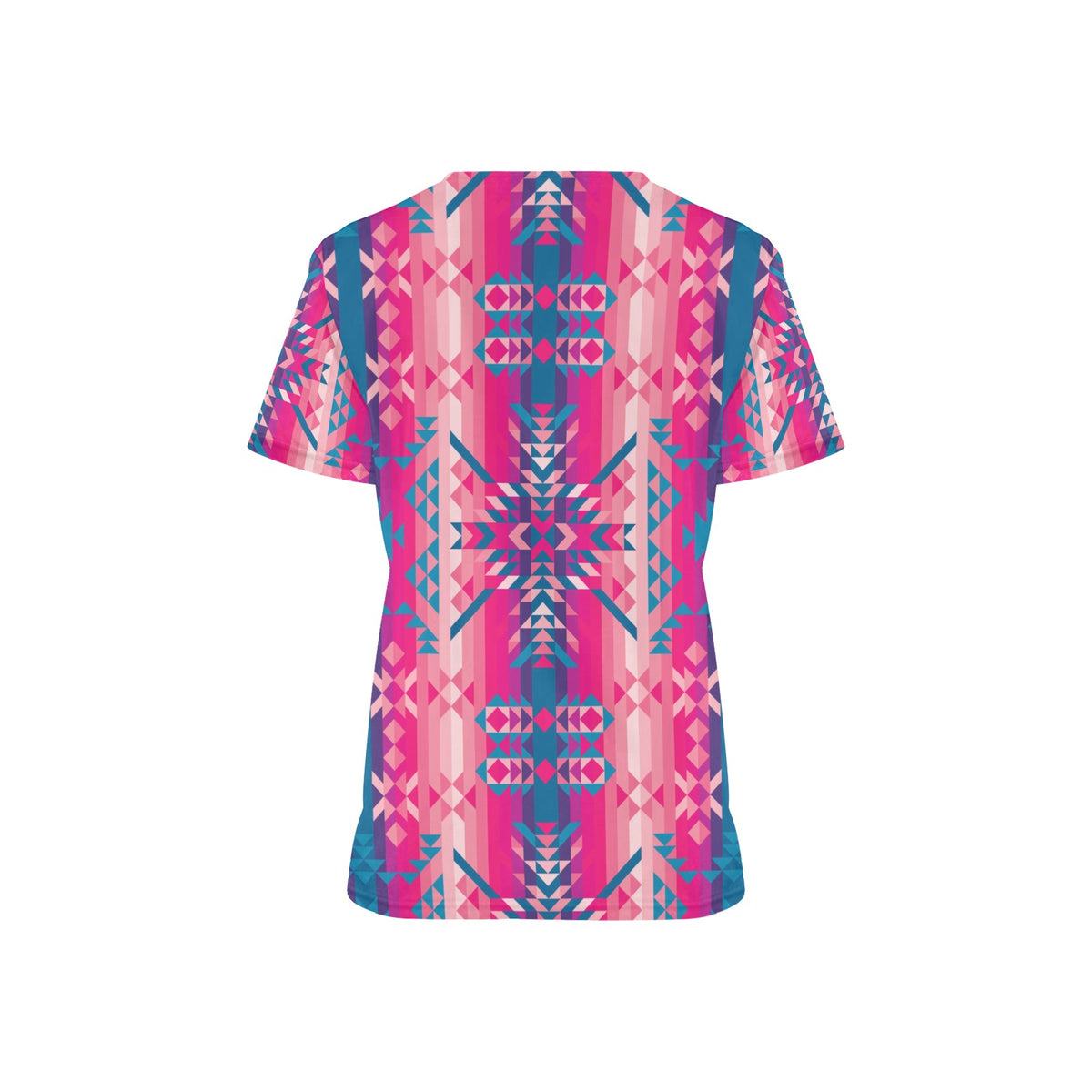 Desert Geo Blue Scrub Top