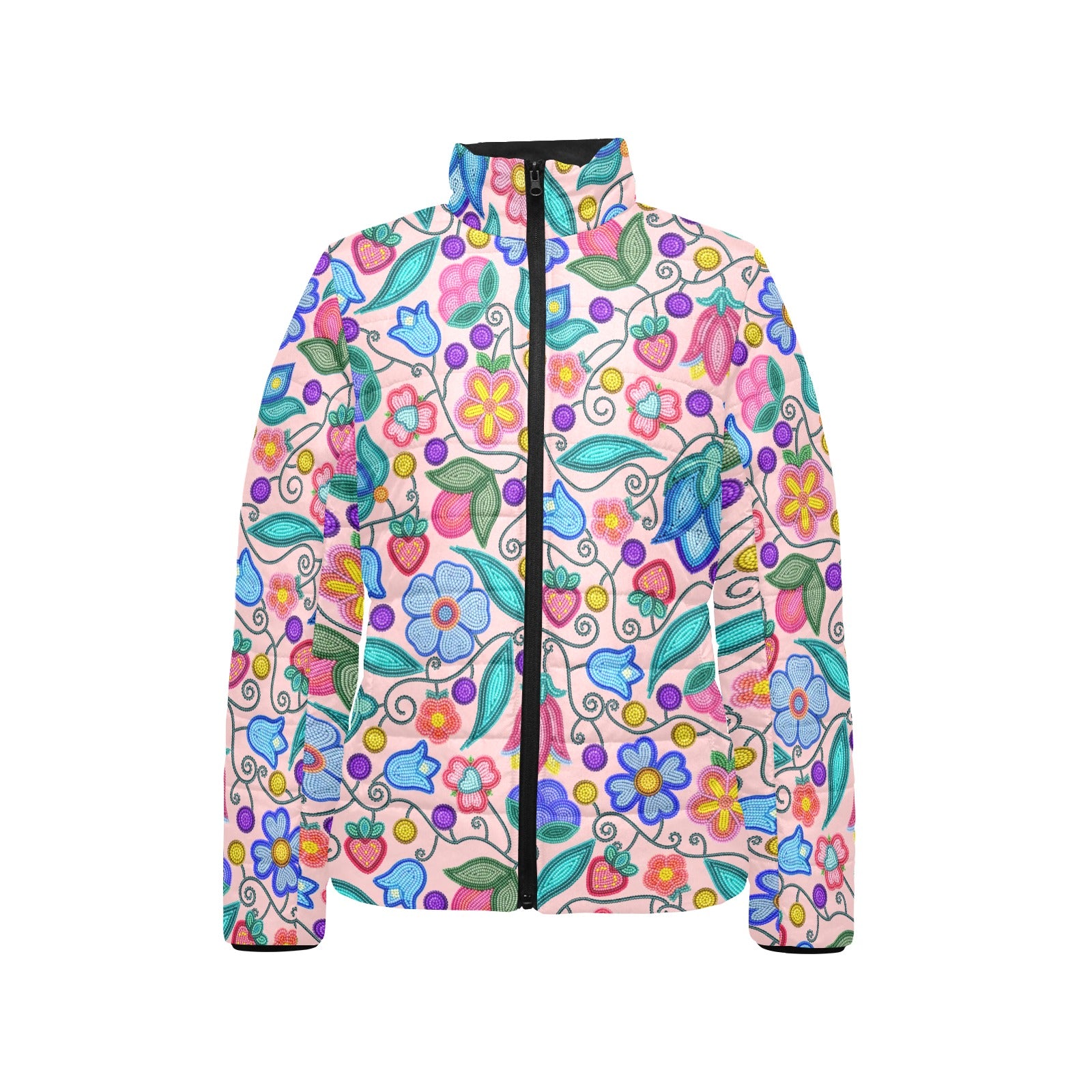 Sweet Offering Pink Women's Stand Collar Padded Jacket