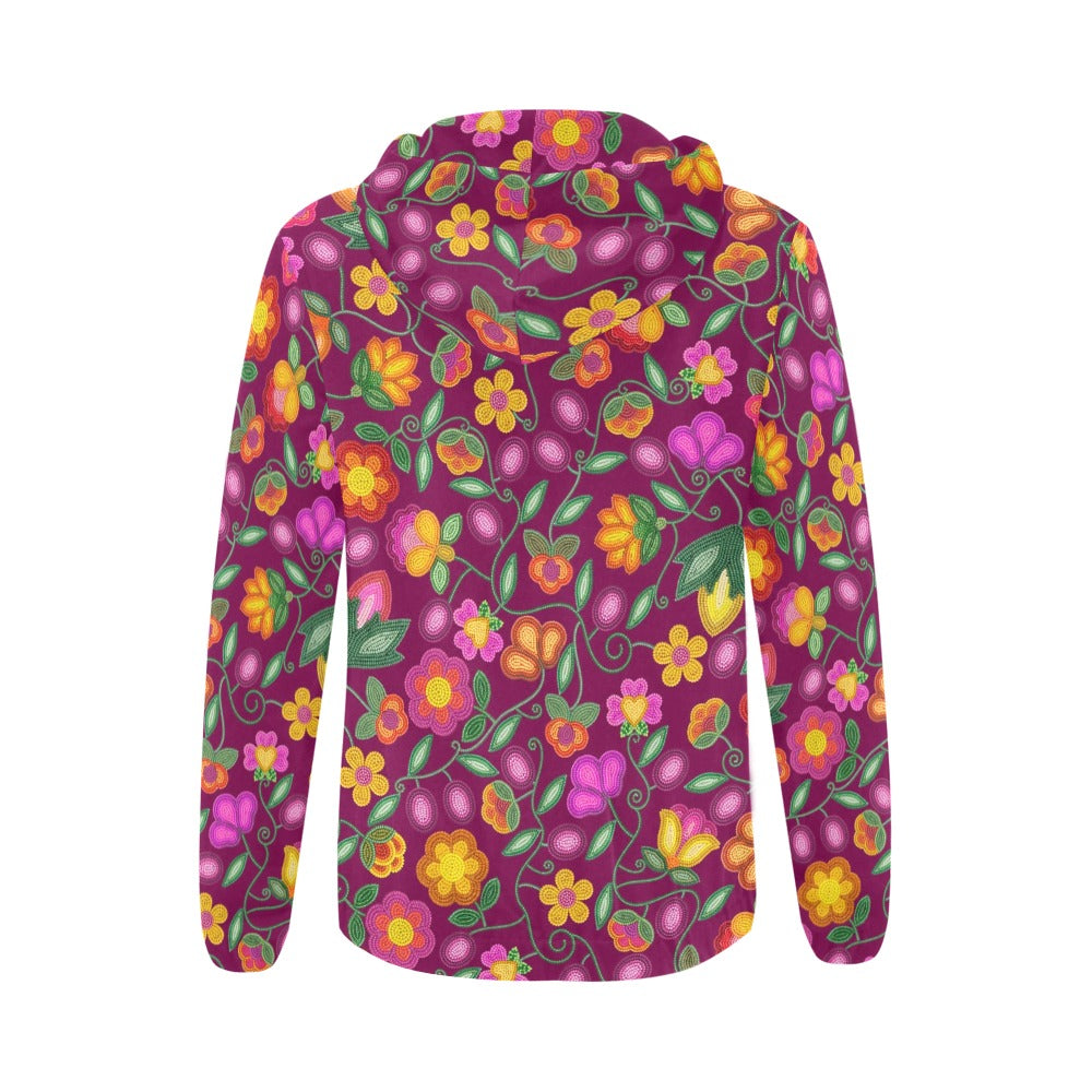 Boreal Bounty Dark Magenta Full Zip Hoodie for Women