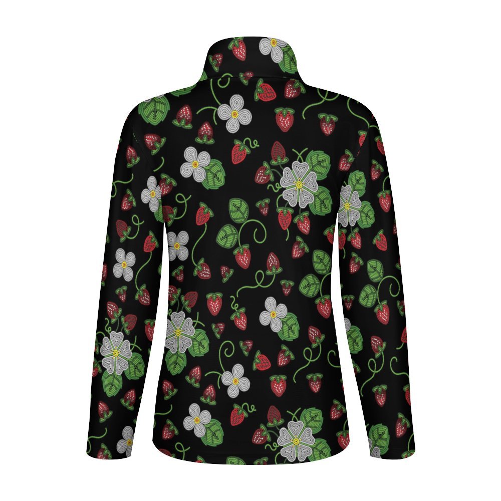 Strawberry Dreams Midnight Long Sleeve Yoga Shirt