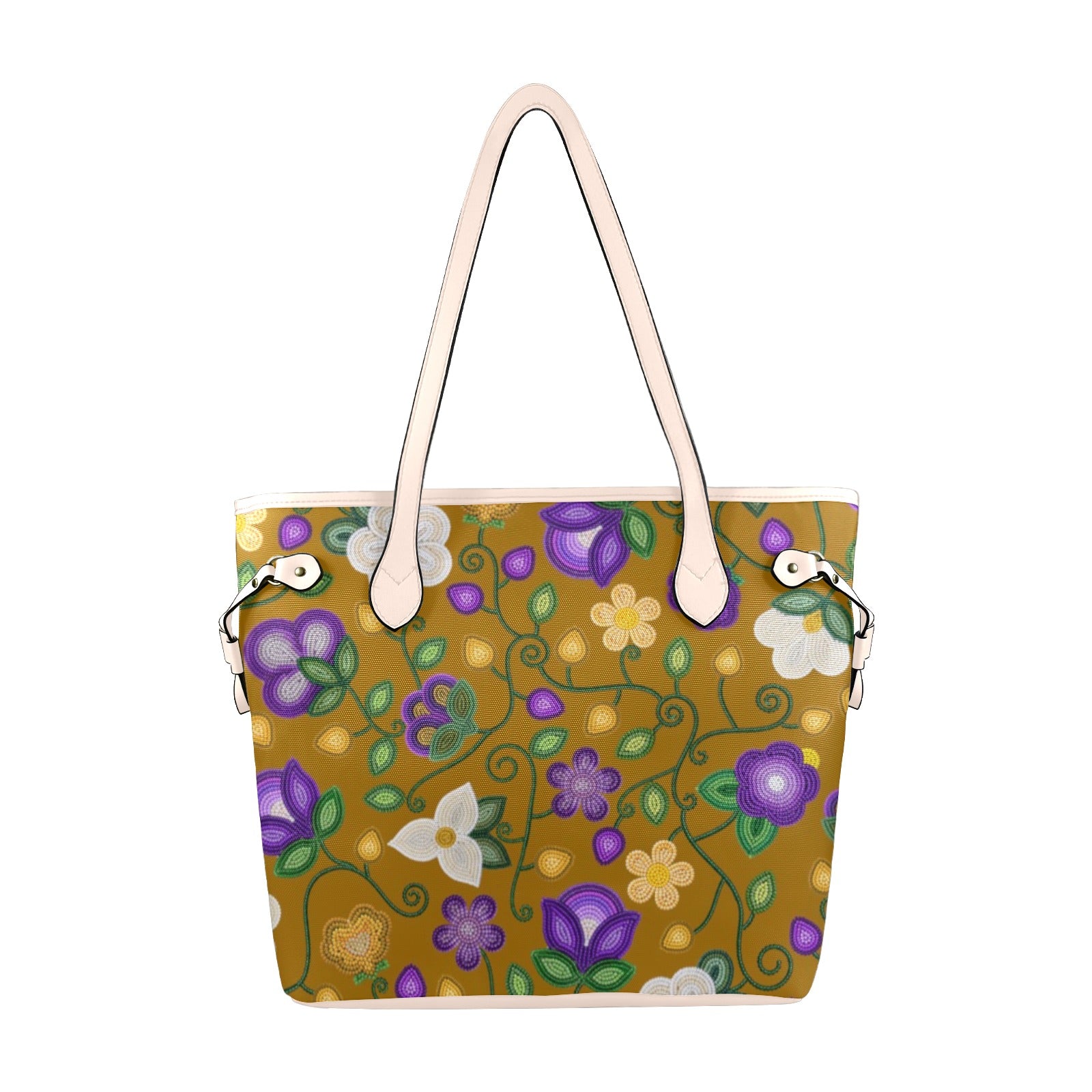 Midnight Moss Bloom Toffee Clover Canvas Tote Bag