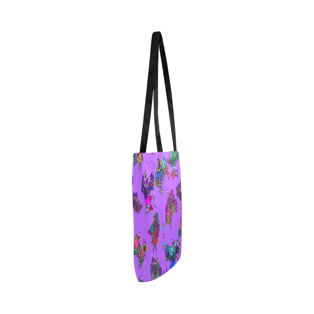 Women's Fancy Dancers Purple Reusable Shopping Bag (Two sides)
