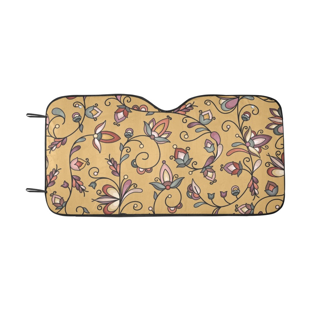 Burnt Sky Petals Gold Car Sun Shade 55"x30"