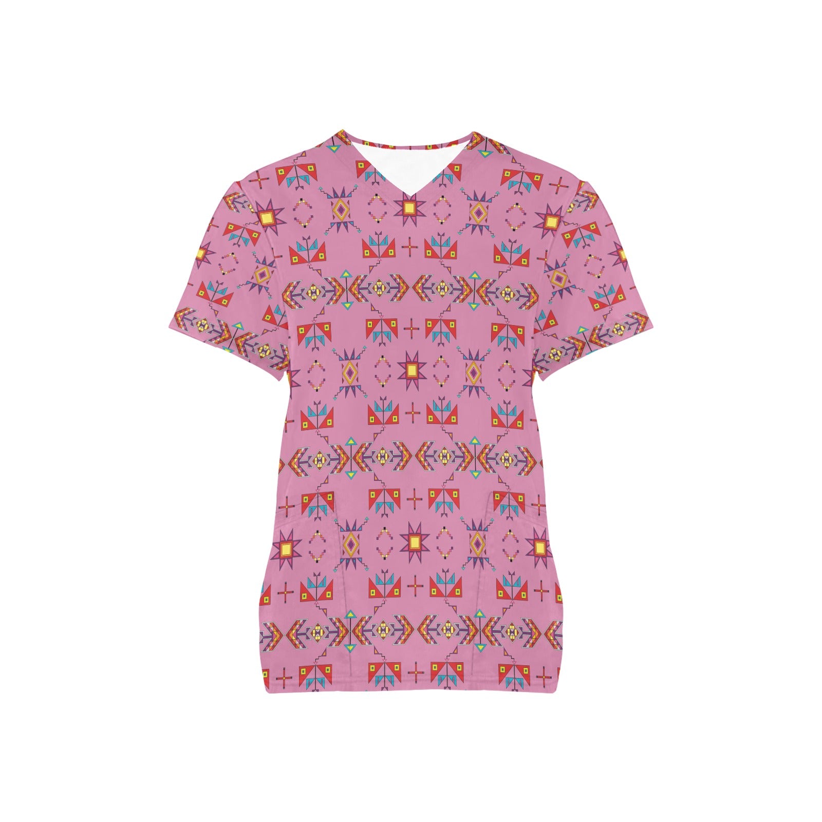 Scattered Generations Pink Scrub Top