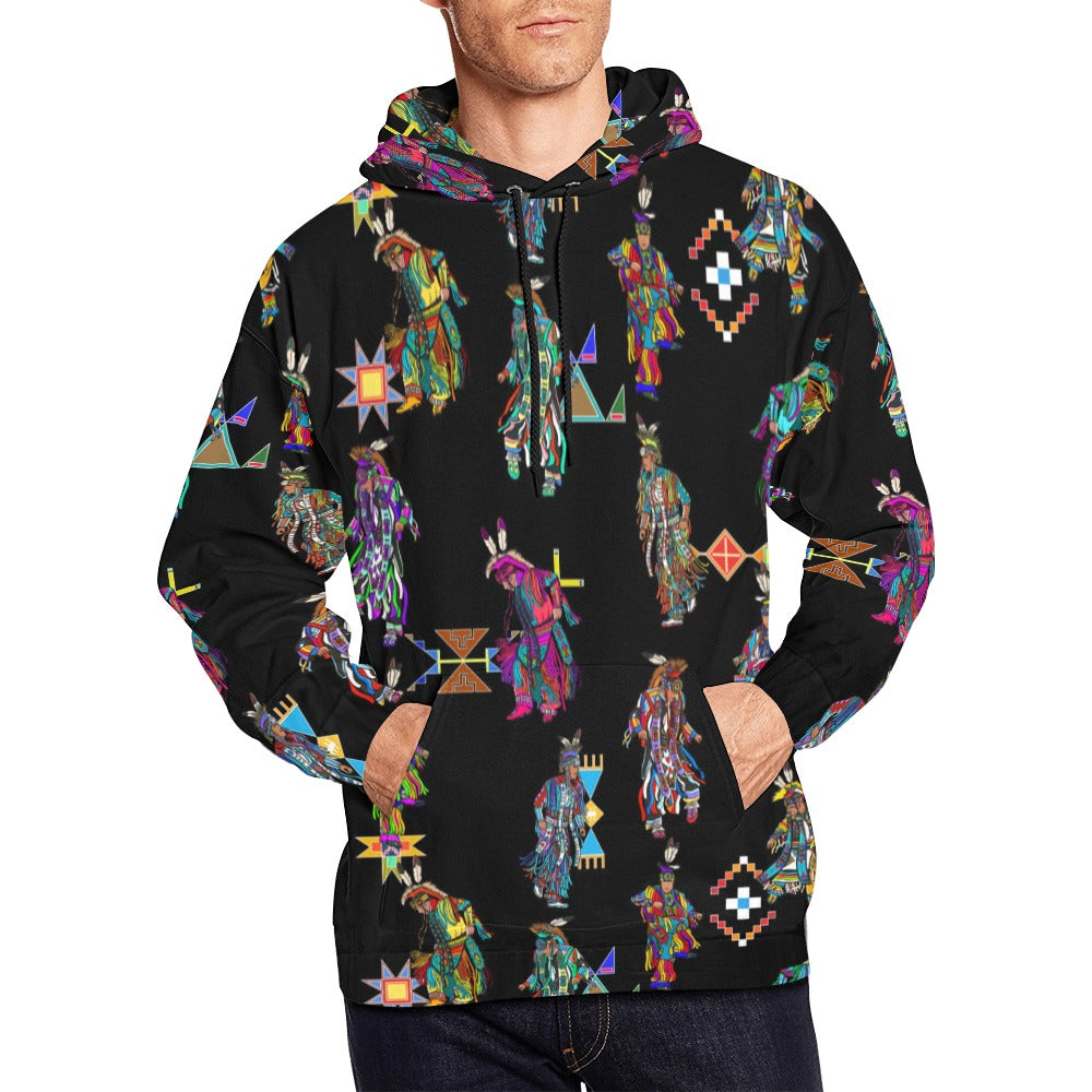 Men's Grass Dancers Black Hoodie for Men (USA Size)