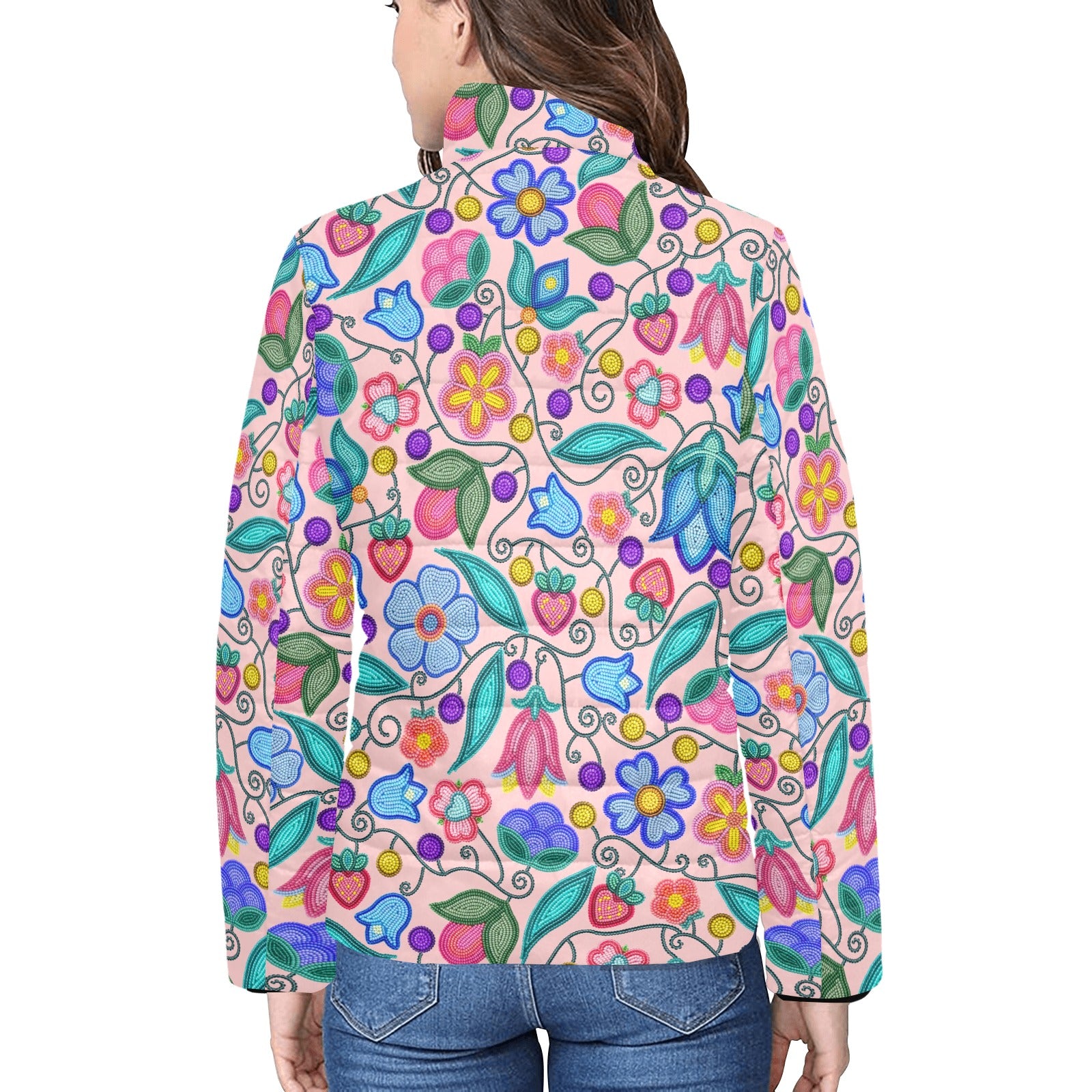 Sweet Offering Pink Women's Stand Collar Padded Jacket