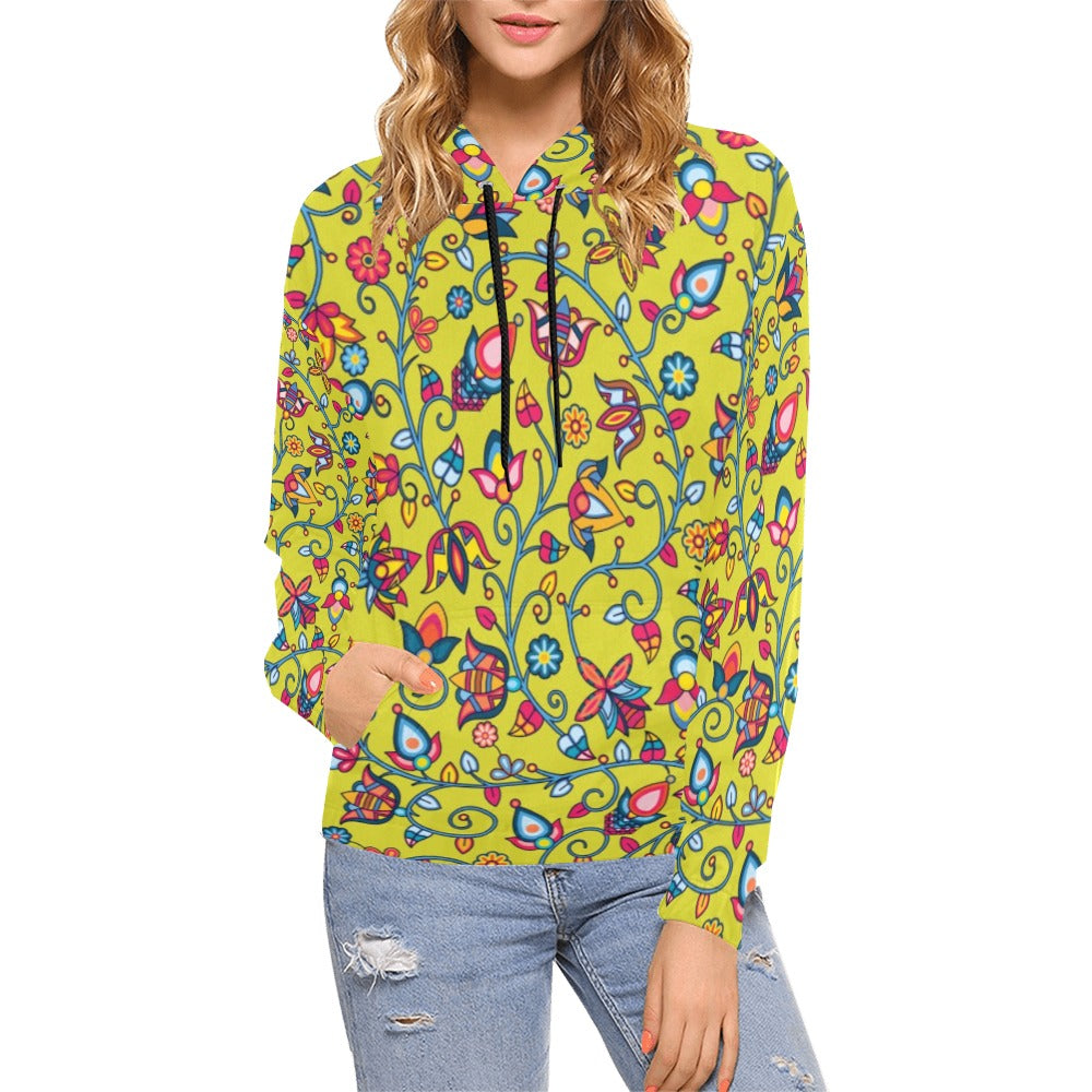 Thorny Path Yellow Grass Hoodie for Women (USA Size)