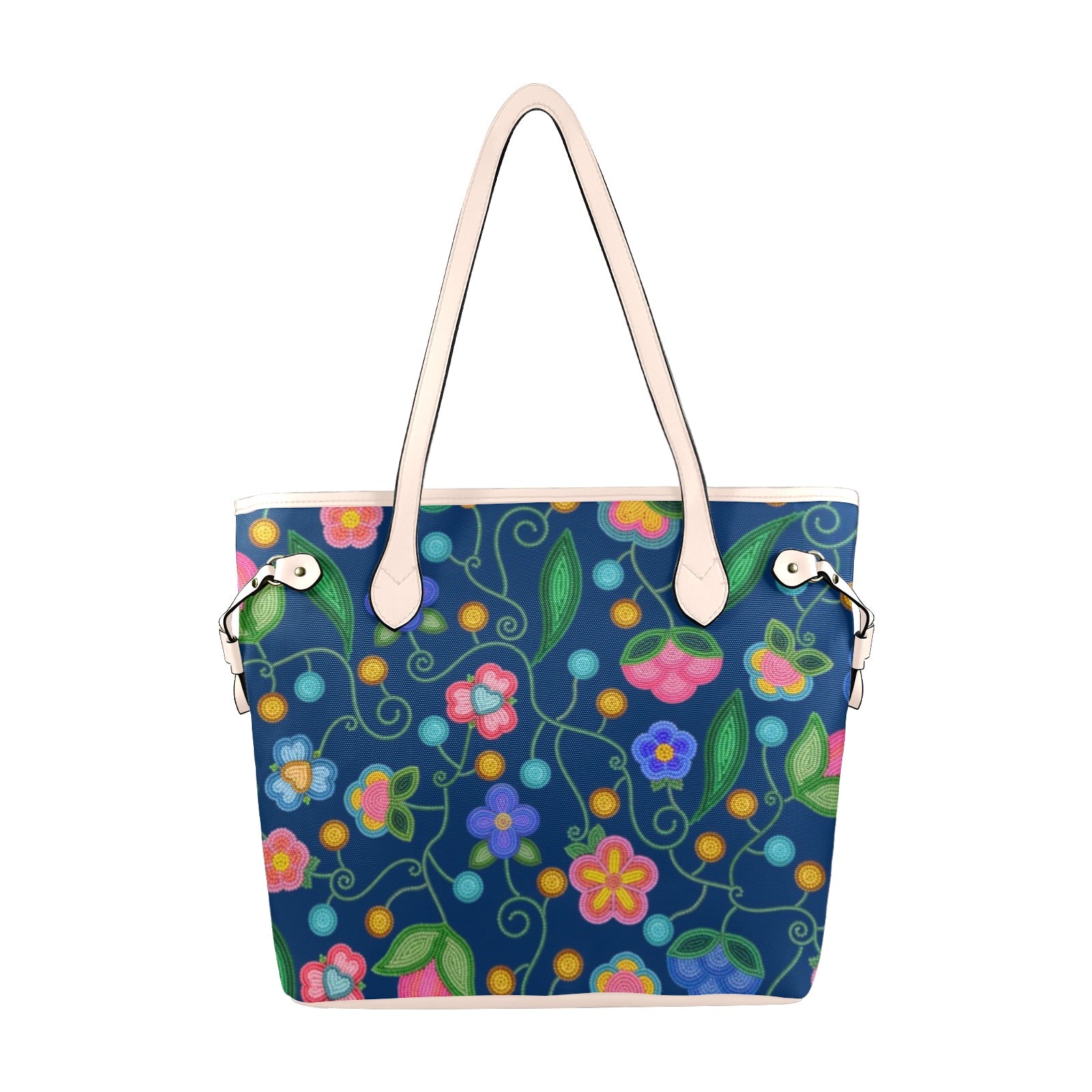 Skyberry Serenade Navy Clover Canvas Tote Bag
