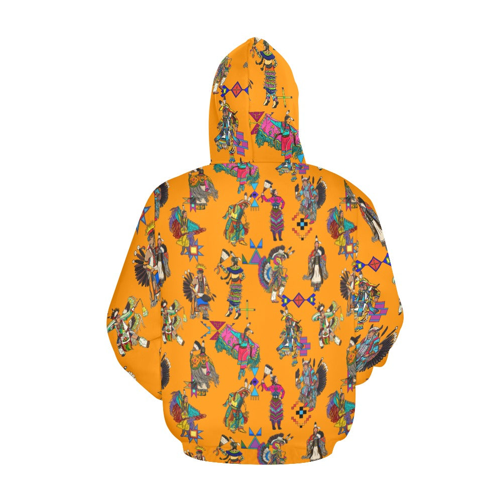 Grand Entry Dancers Orange Hoodie for Men (USA Size)