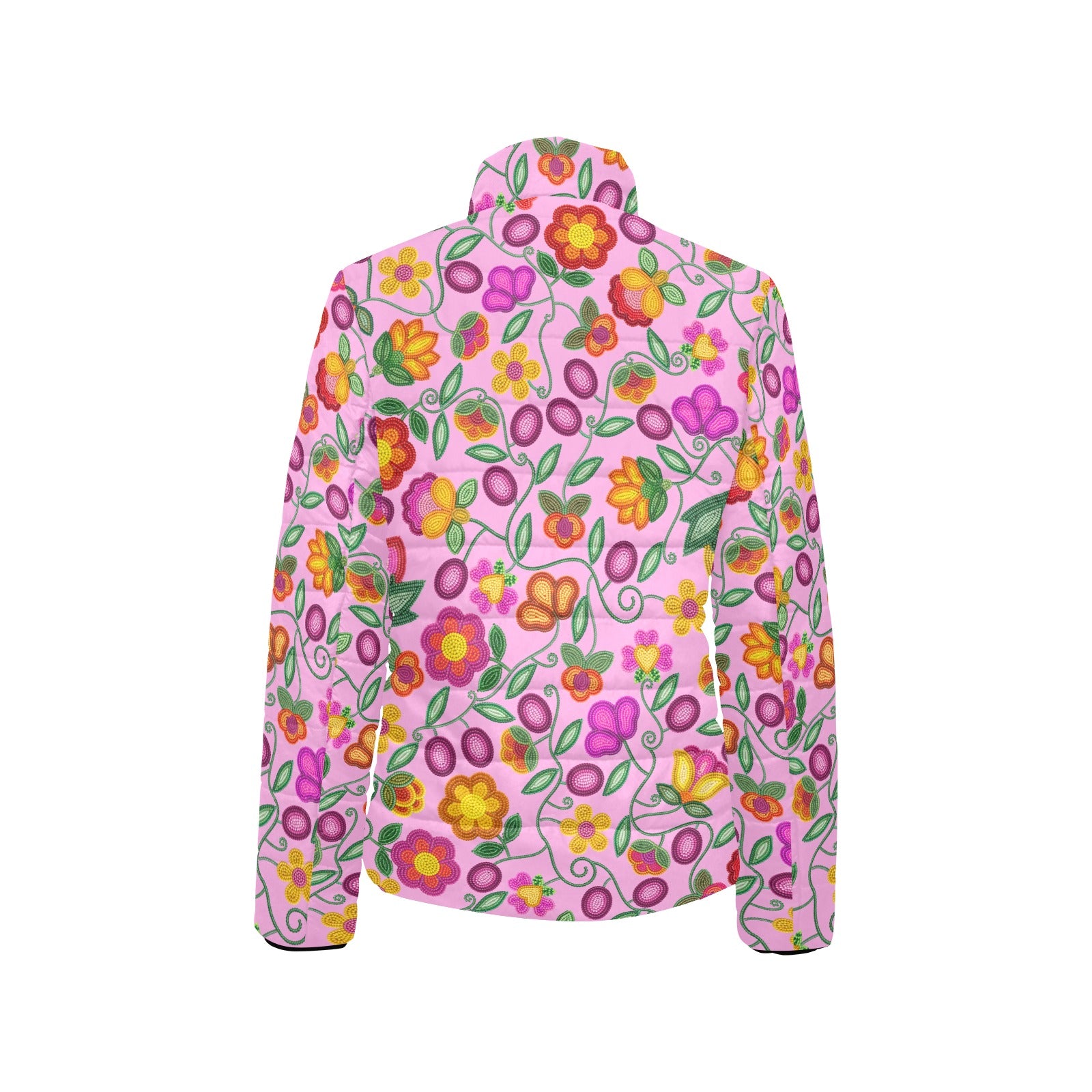 Boreal Bounty Pink Women's Stand Collar Padded Jacket