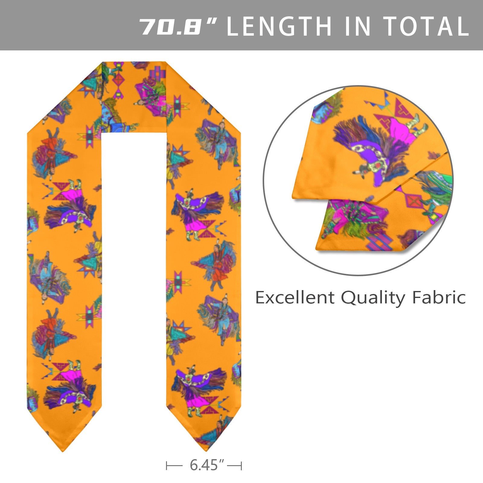 Women's Fancy Dancers Orange Graduation Stole