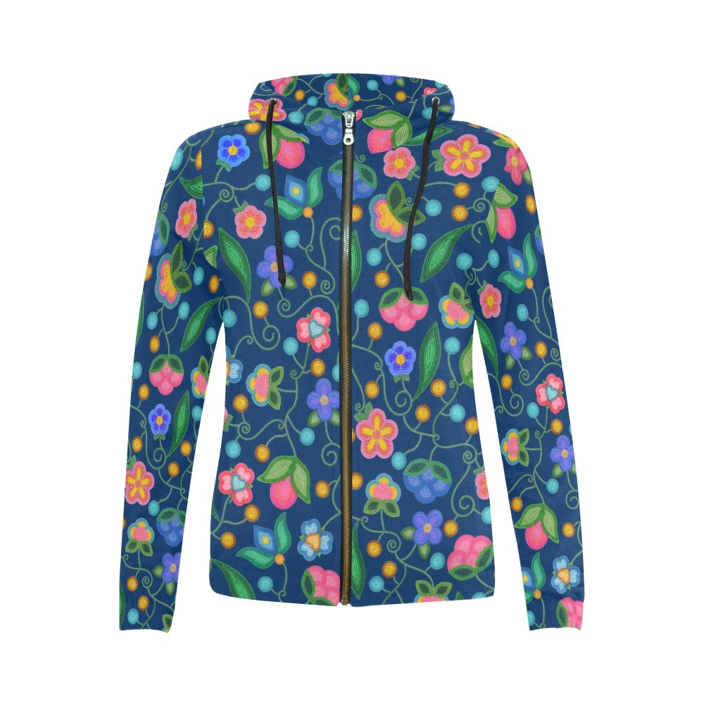 Skyberry Serenade Navy Full Zip Hoodie for Women