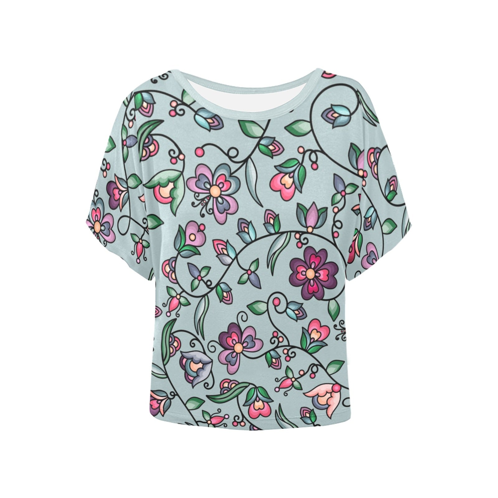 Amber Evening Garland Turquoise Women's Batwing-Sleeved Blouse T shirt