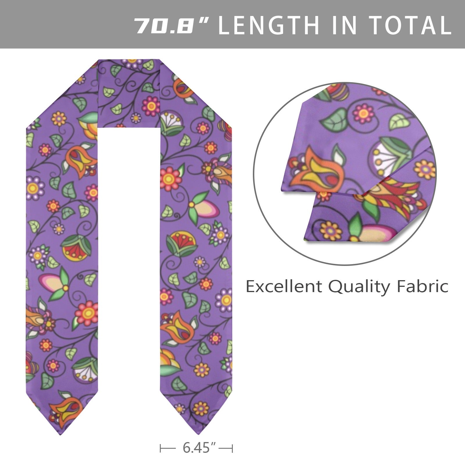 Heartbeat Petals Purple Graduation Stole