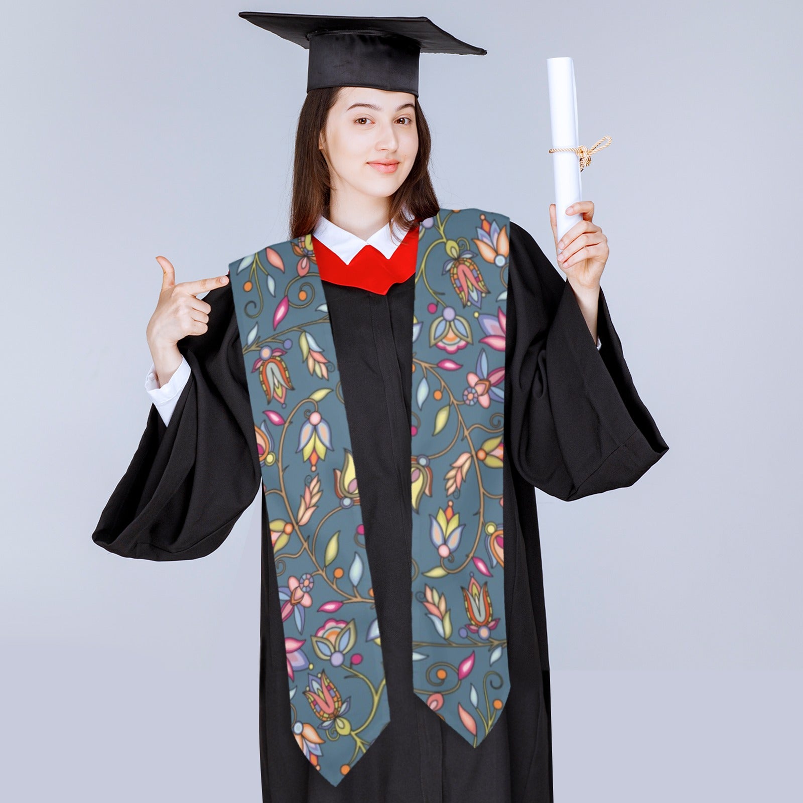 Buffalo Bloom Rainstorm Graduation Stole