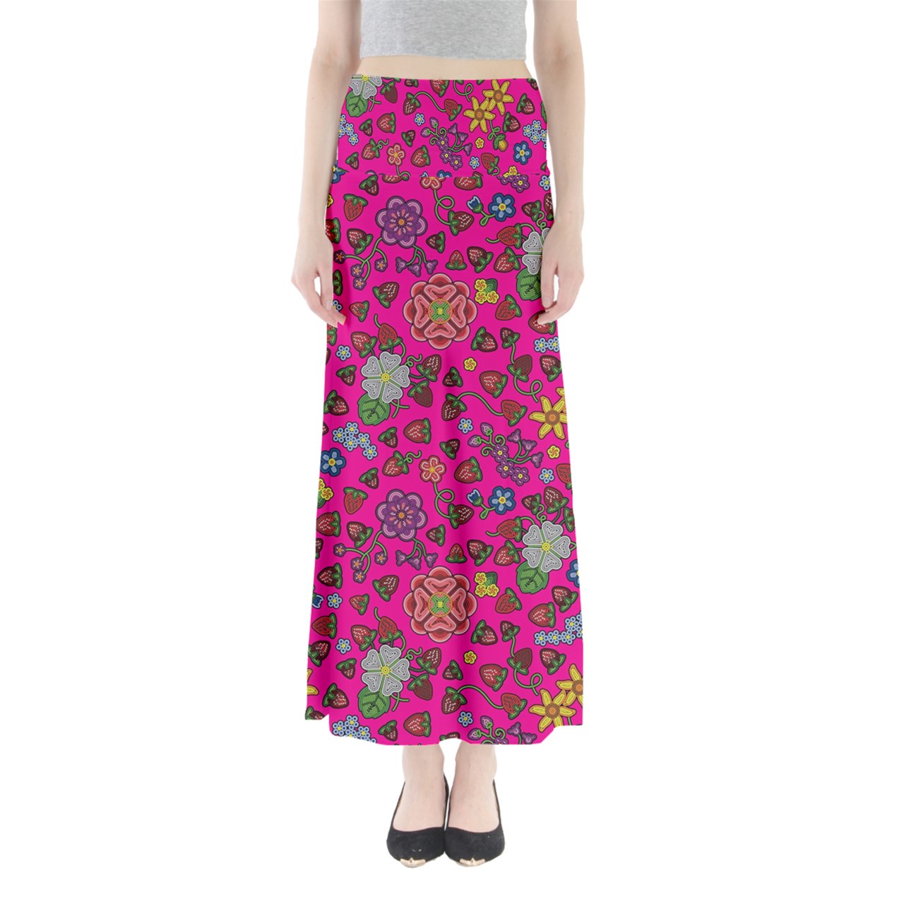 Berry Pop Blush Full Length Maxi Skirt