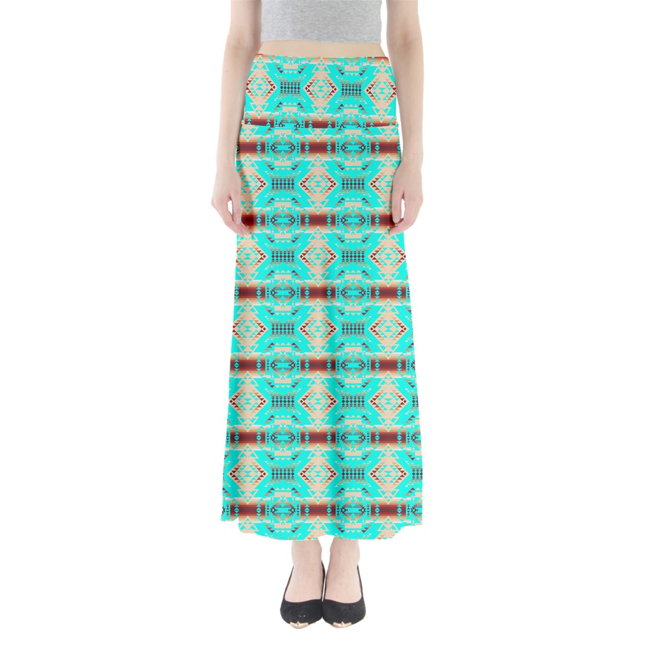 Gathering Earth Turquoise Full Length Maxi Skirt