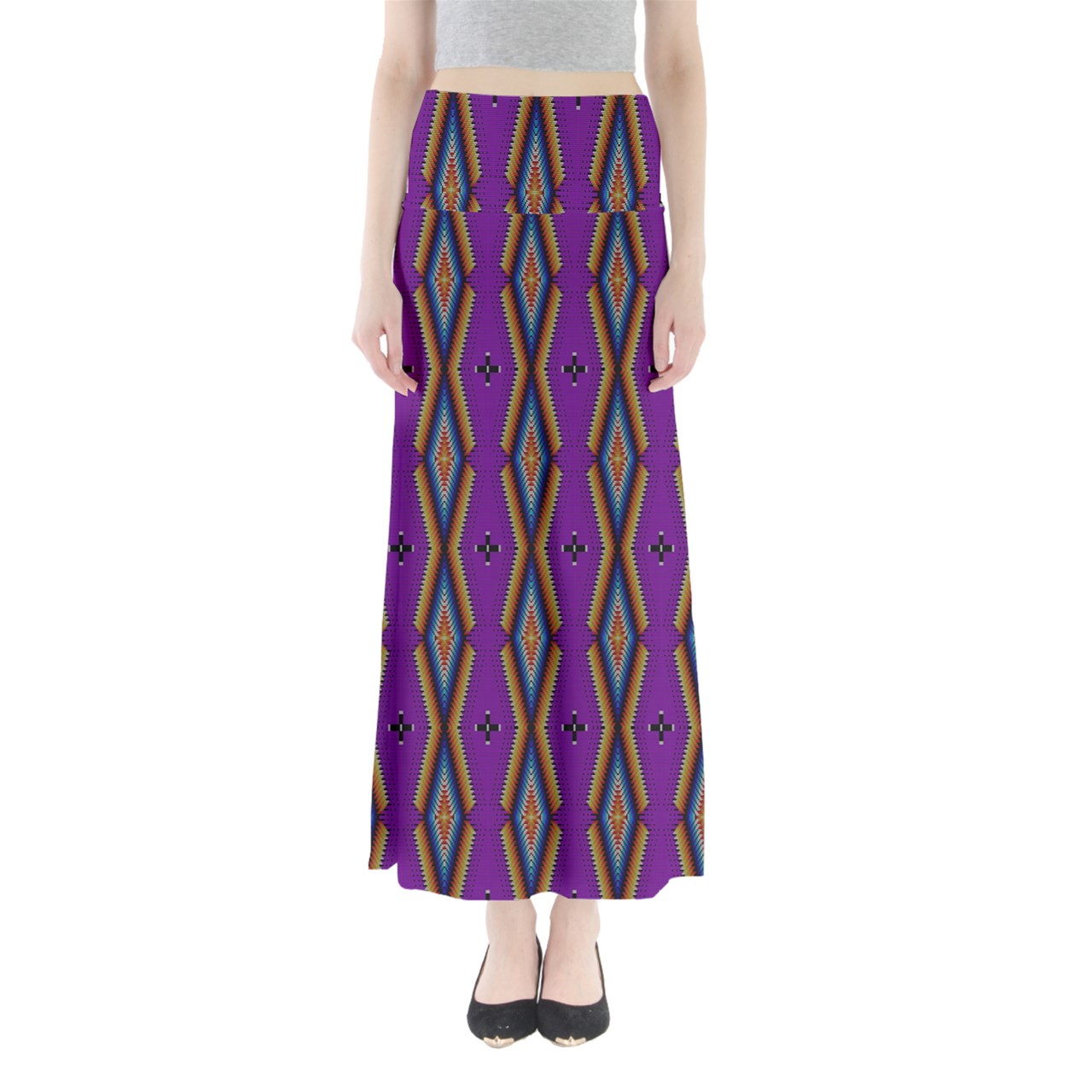 Diamond in the Bluff Purple Full Length Maxi Skirt