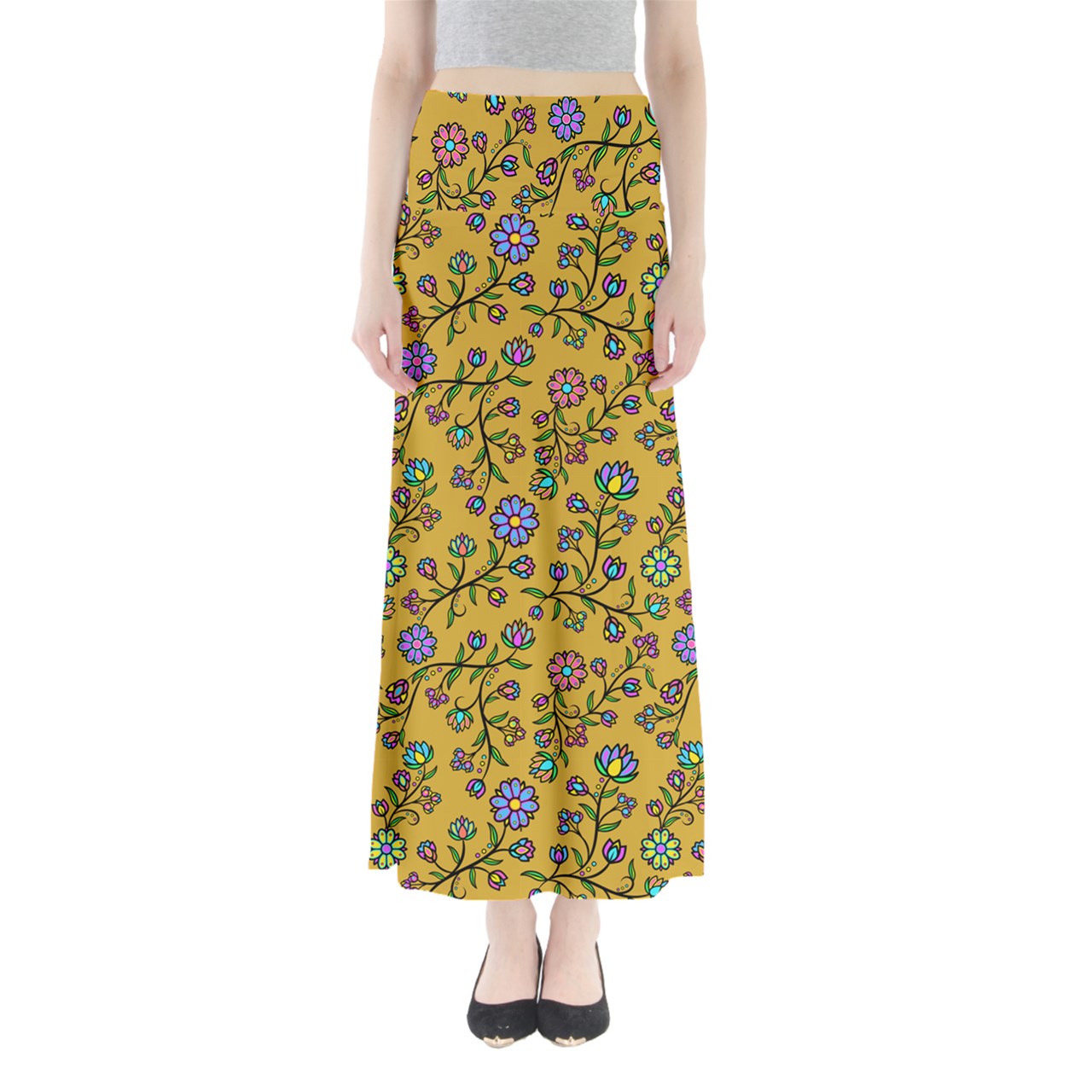 Cosmic Whisper Pastel Sunrise Full Length Maxi Skirt