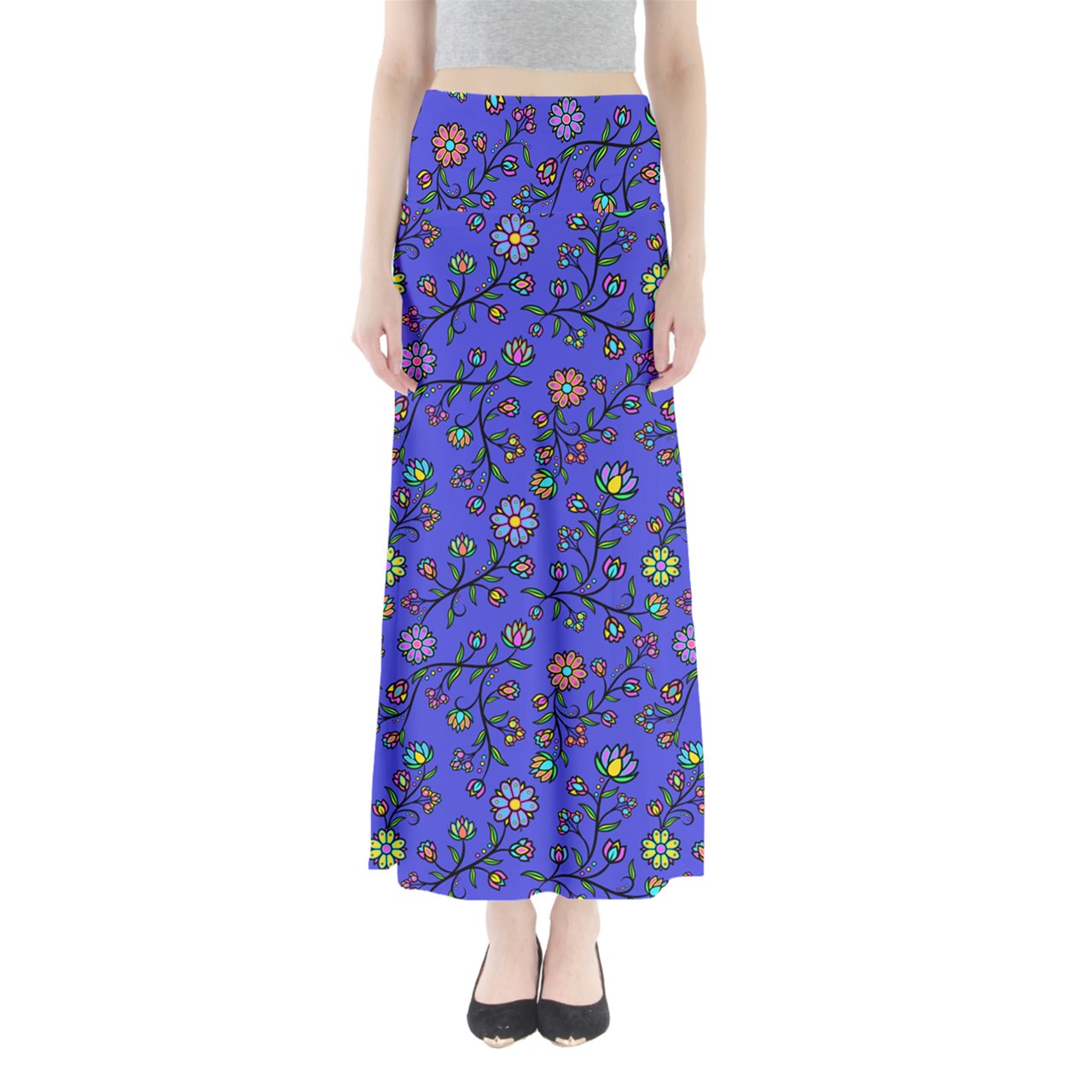 Cosmic Whisper Pastel Lilac Full Length Maxi Skirt