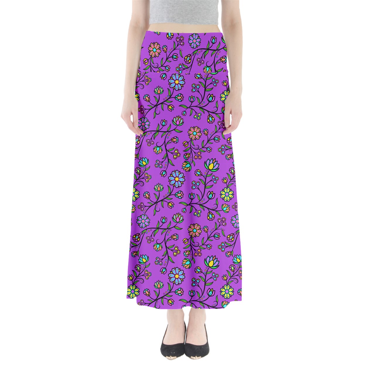 Cosmic Whisper Pastel Berry Full Length Maxi Skirt